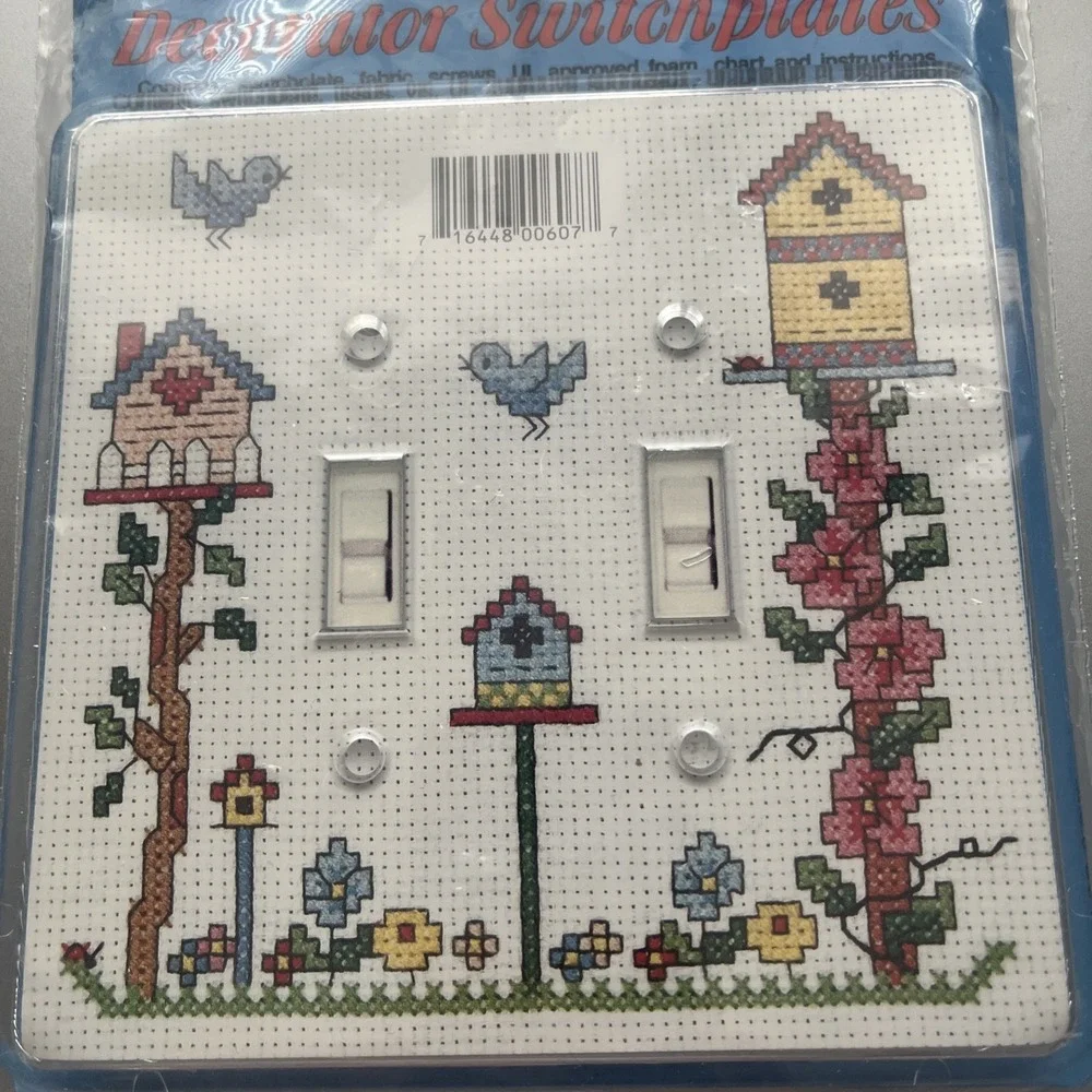 Birds And Bird Houses Counted Cross Stitch Decorator Switchplate Kit (M.C.G.)
